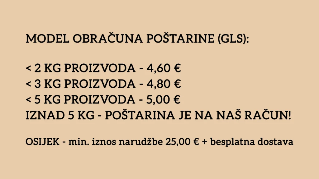Novi način dostave Go Go granola i integralnih keksa putem GLS-a i minimalni iznos narudžbe za ostvarivanje besplatne dostave na području grada Osijeka.