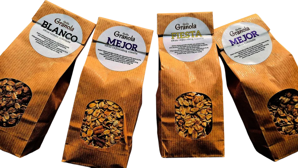 Domaća granola iz Osijeka doručak je od integralnih zobenih pahuljica, orašastog voća, sjemenki, meda i prirodnih okusa.