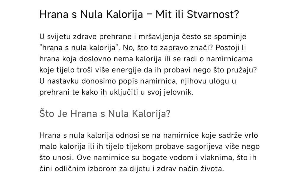 Što o hrani s nula kalorija kaže tzv. umjetna inteligencija?