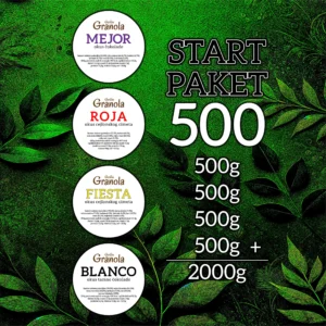 Start Paket 500 sastoji se od četiri granole za doručak, svaka je po 500g.